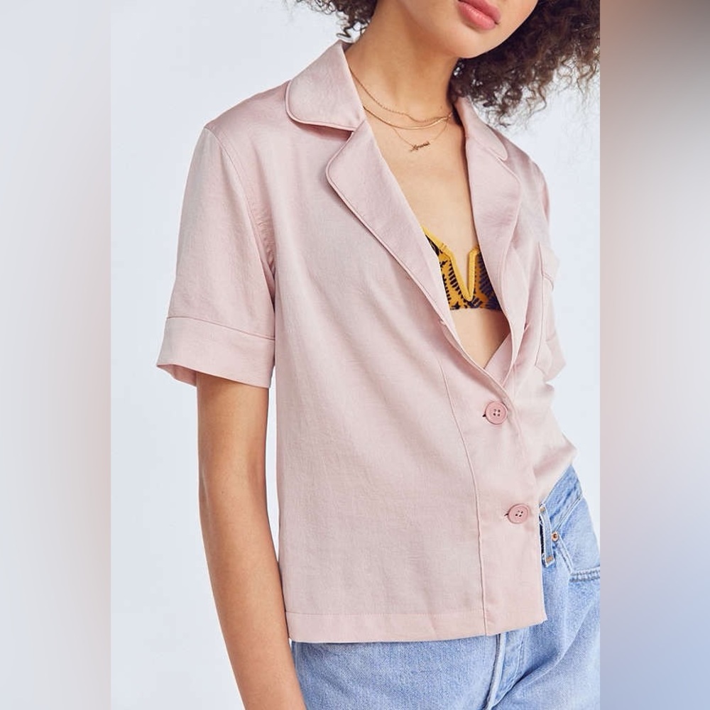 UO cooperative pink fancy pajama shirt